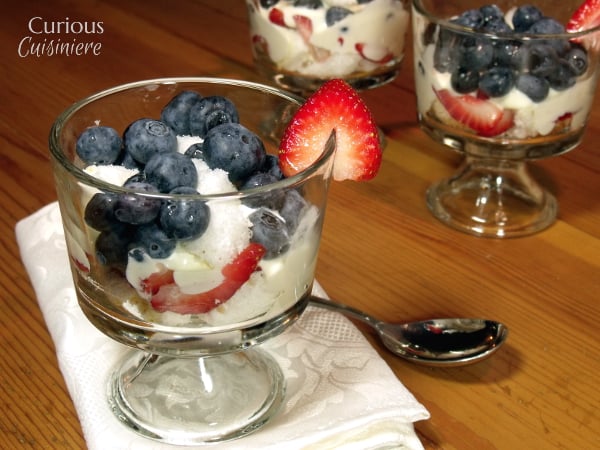 与夏天莓果和冰淇凌的个别红色白色和蓝色琐事从好奇烹调