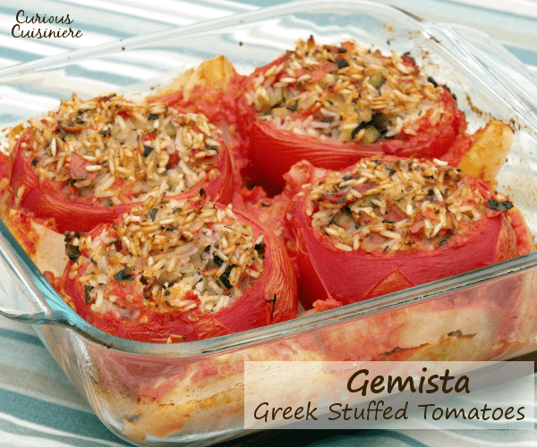 希腊Gemista将大而多汁的西红柿与健康素食的大米和夏季农产品混合在一起，创造了一道完美的夏季菜肴。|好奇CuisiniereGydF4y2Ba