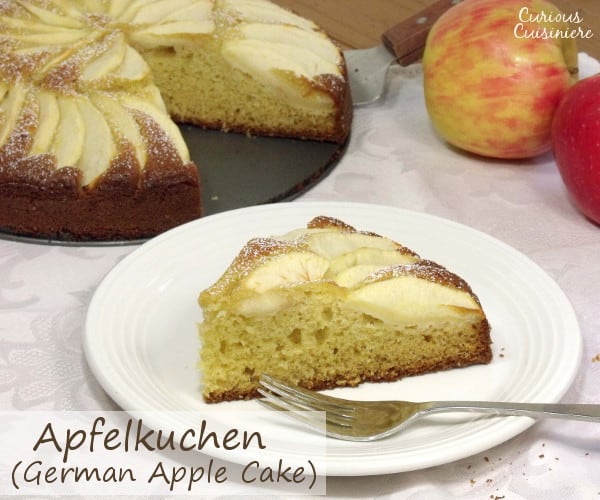 松软的奶油蛋糕，上面盖着苹果片，Apfelkuchen，或德国苹果蛋糕，是完美的秋季甜点。| m.jamahire.com