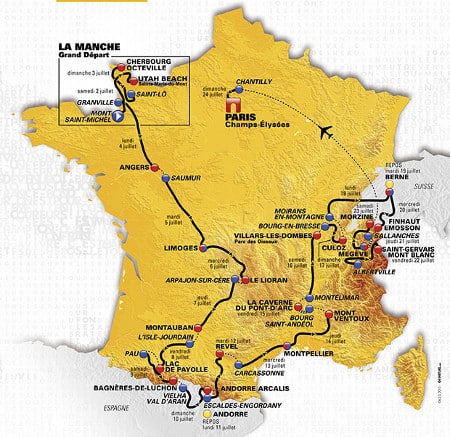 旅游法国地图路线2016