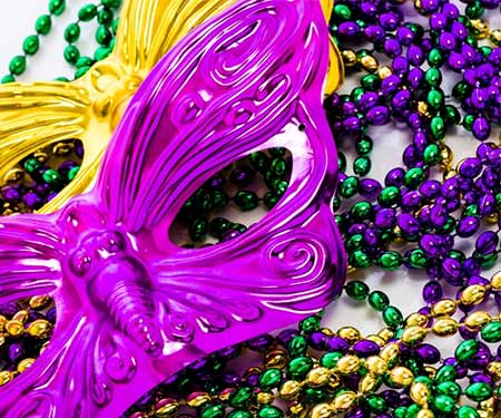 新奥尔良狂欢节的面具和珠子gydF4y2Ba