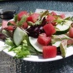 西瓜罗勒沙拉加蜂蜜香醋酱