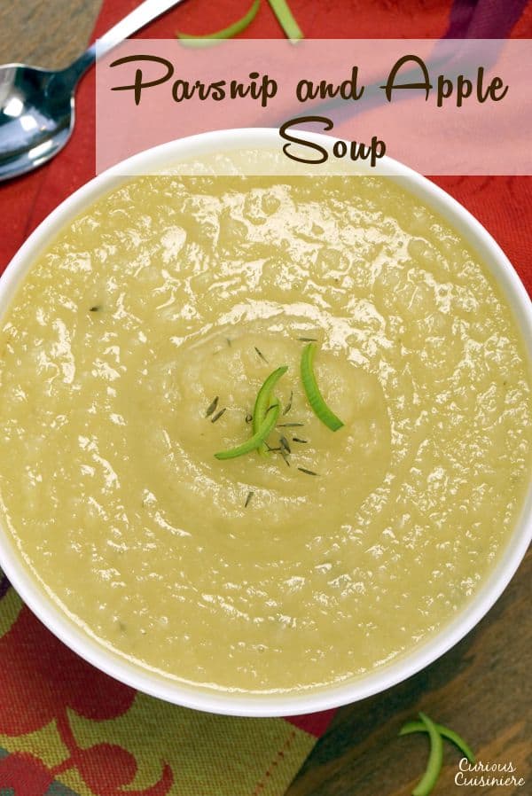 这是一道略带甜味的秋季汤，让人感到非常舒适。这道烤防风草苹果汤一定会温暖那些凉爽的秋天。| www.CuriousCuisiniere.comG.ydF4y2Ba