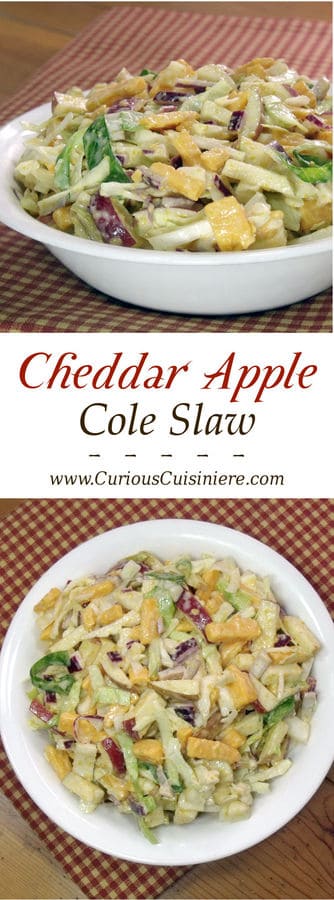 光滑，锋利的切达奶酪和甜脆的苹果结合在一起，这款爆发性的切达苹果沙拉一定会成为你下一次野餐或游戏日派对的明星。| www.CuriousCuisiniere.comGydF4y2Ba