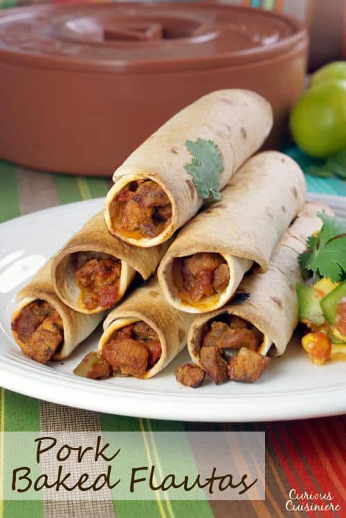 烤的flautas将清脆的面粉玉米饼壳与美味的猪肉填充结合起来，创造一个打火机版本的经典零食。|m.jamahire.com.