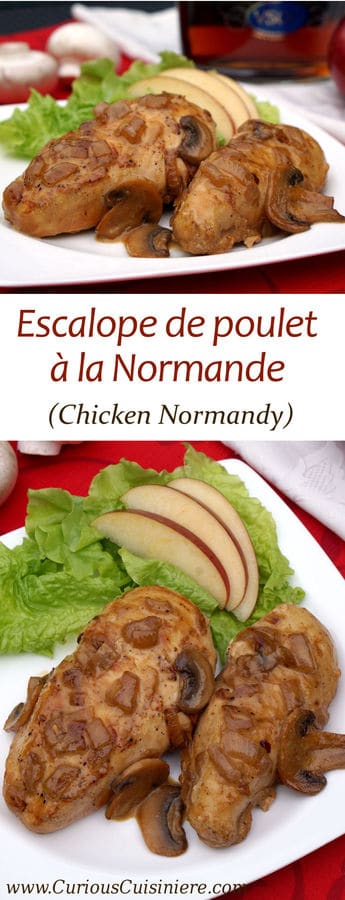 温柔和奶油pouletàlawnormande（鸡诺曼底）将苹果，蘑菇，白兰地和奶油带入一个严重的安慰，易于制作法式菜肴。|m.jamahire.com.