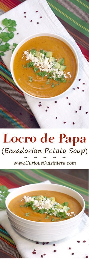 Locro de Papa是一个俗气的厄瓜多尔土豆汤，是一个凉爽的夜晚的完美秋天或冬季汤。| www.CuriousCuisiniere.com