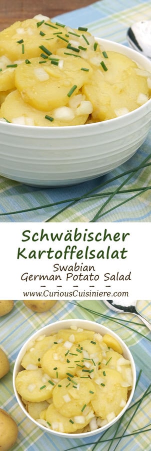 味道浓烈又香甜的Schwabischer Kartoffelsalat是一款美味的德国土豆沙拉，非常适合你下一次的野餐或庆祝啤酒节。| www.CuriousCuisiniere.com